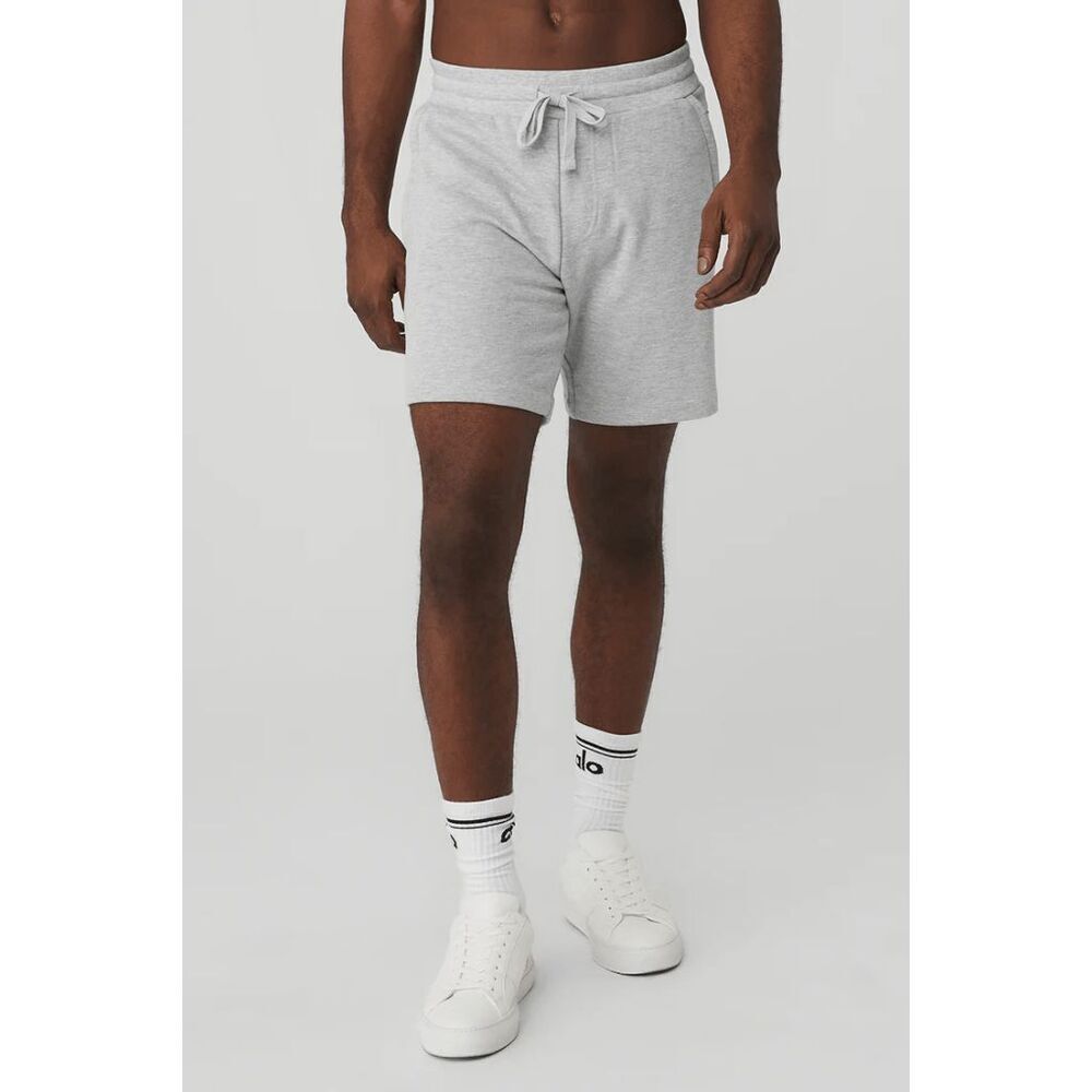 Alo Yoga Chill Soft Sweat Shorts in Atheltic Heather Grey Men's Size 2XL